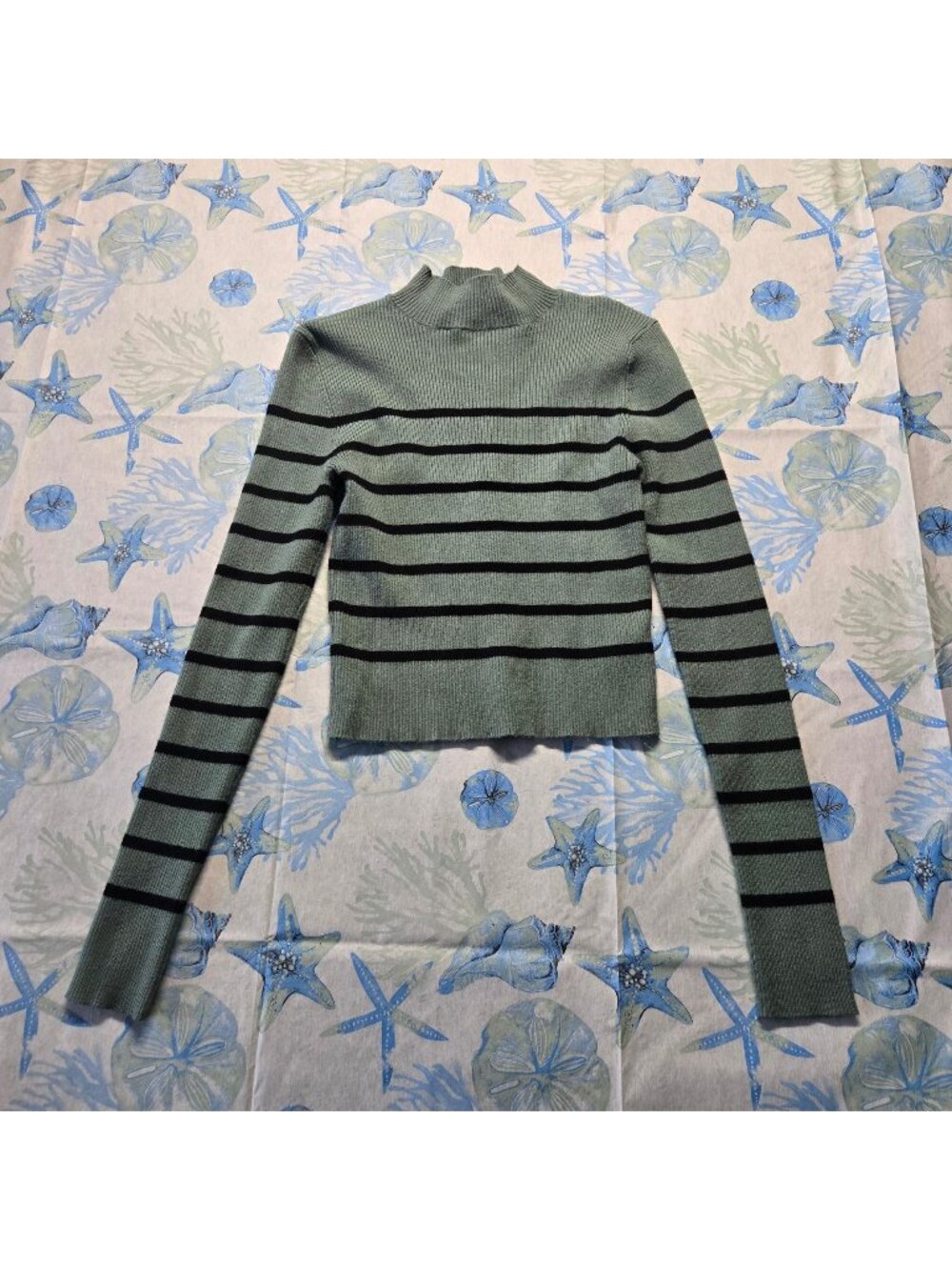 Double Zero Ribbed High Neck Crop Top Sweater Womens Sz M (SKU-0169)